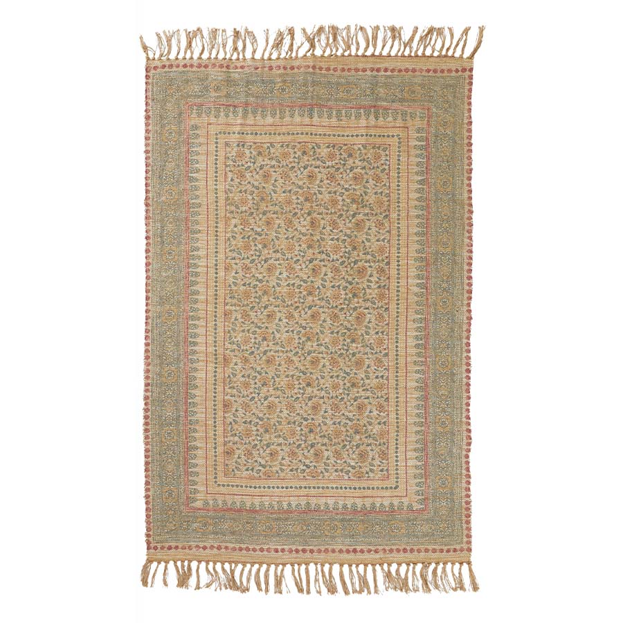 Extra Large Classic Print Jute & Recycled Plastic Rug - EVRUGXL - Uneeka