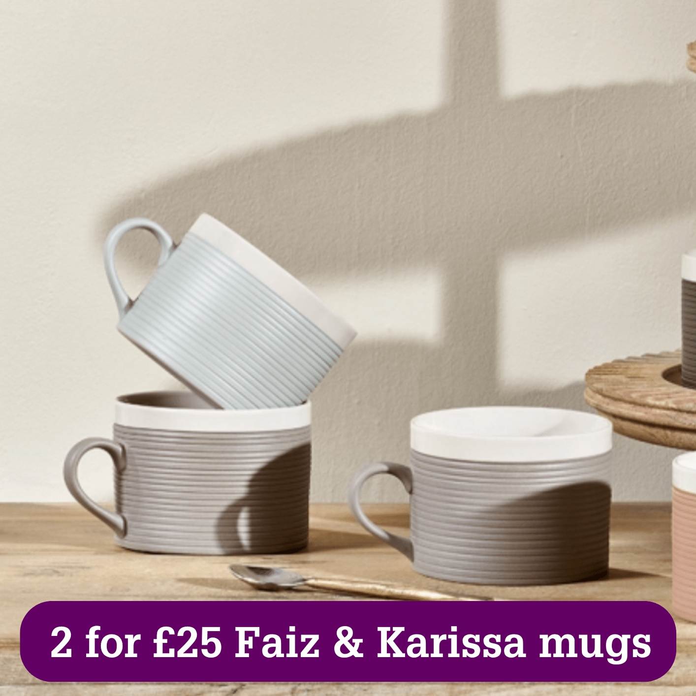 Faiz Ceramic Mug* - FM0201 - GREY FM0401 - GREY KM4901 - Uneeka