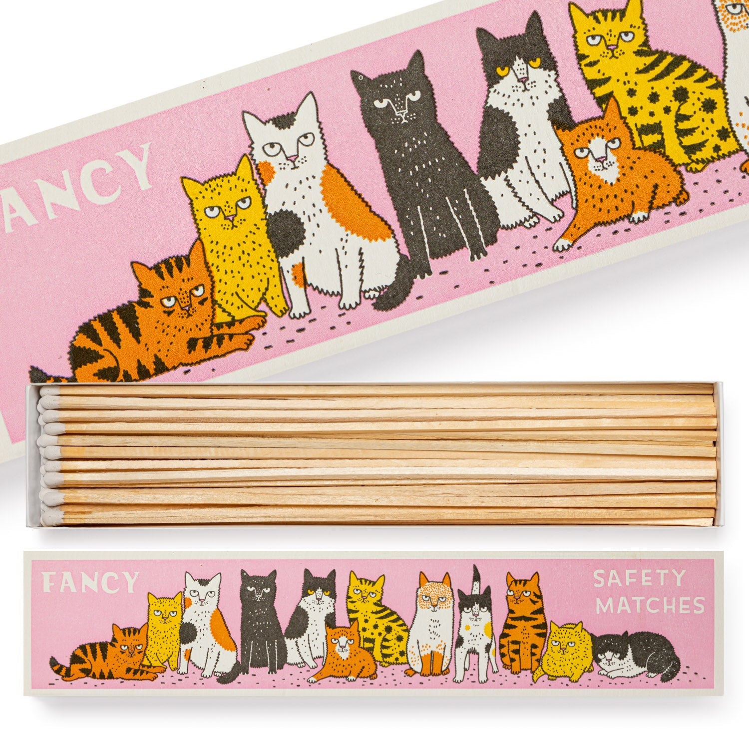 Fancy Cluster of Cats Design Long Box Of Matches - BX41 - Uneeka