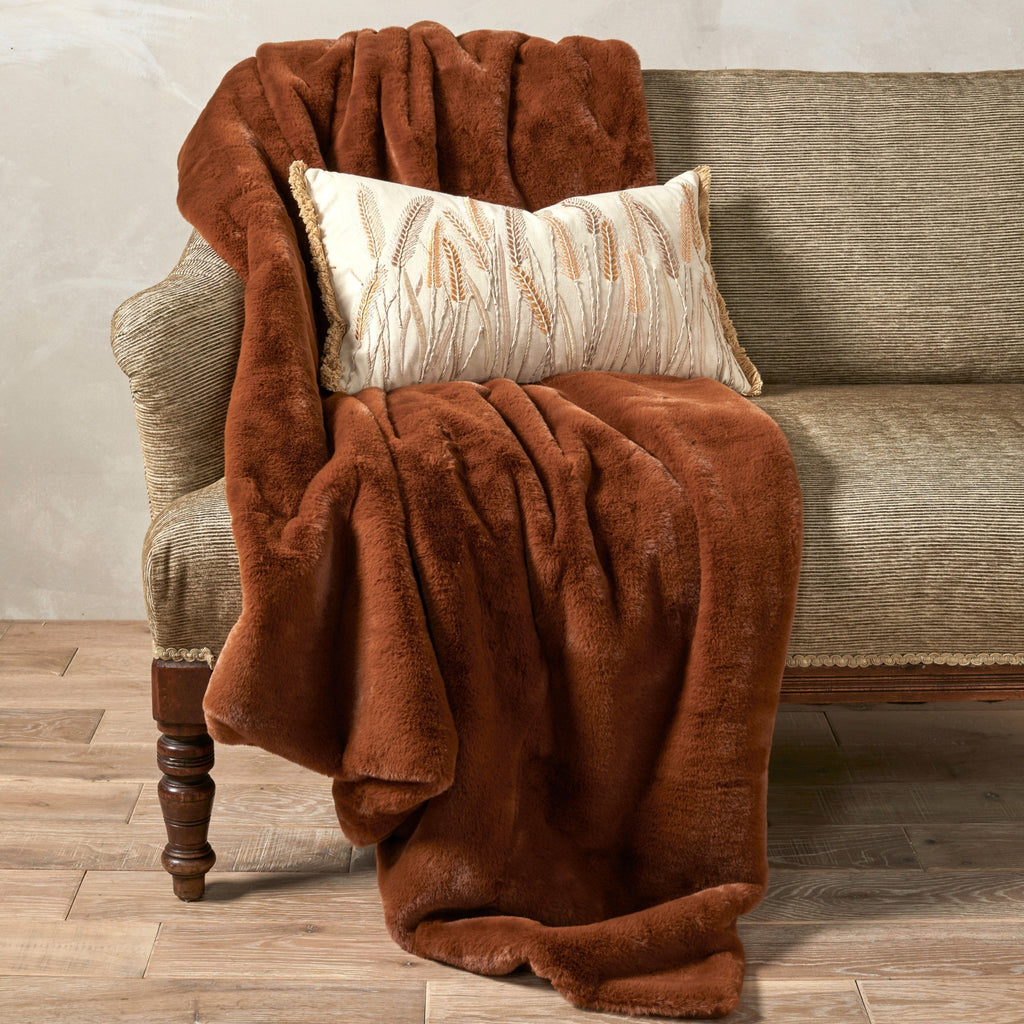 Faux Fur Gingerbread Brown Throw - LFFTG - Uneeka