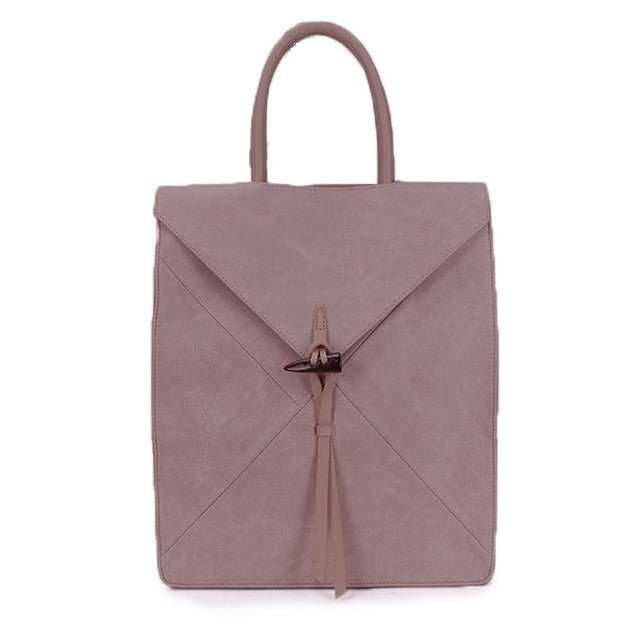 Faux Leather Backpack with Carry Handle - 12202 - ROSE - Uneeka