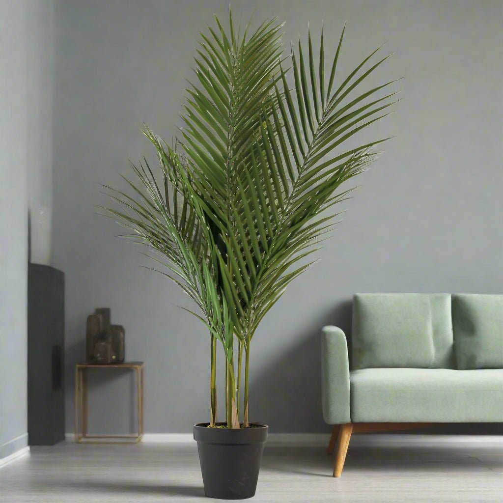 Faux Tall Parlour Palm in Black Pot - YF21130 - Uneeka