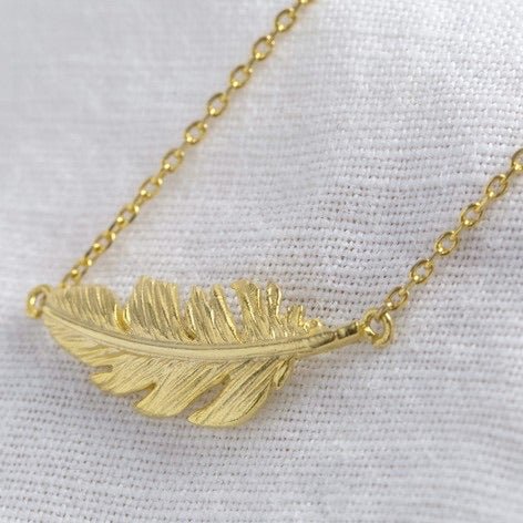 Feather Pendant Necklace - 15236 - Uneeka