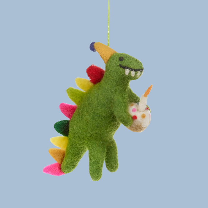 Felt Birthday Dino With Cake - DCHBD - Uneeka