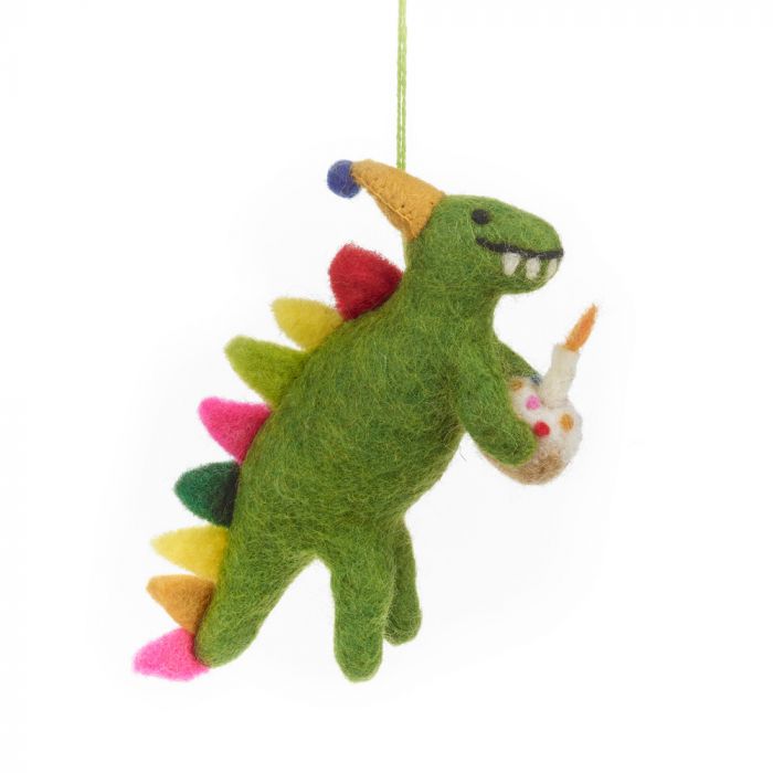 Felt Birthday Dino With Cake - DCHBD - Uneeka