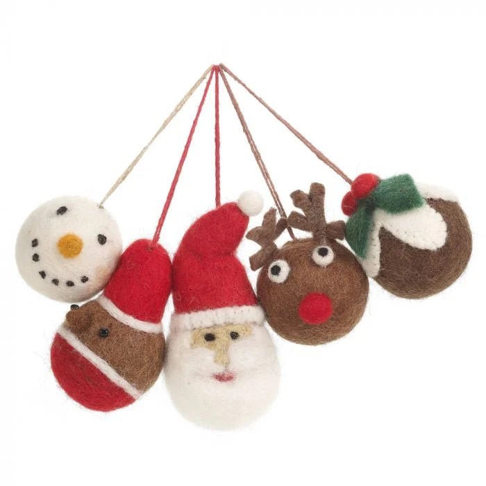 Felt Classic Christmas Character Baubles - CHCCB - PUDDING - Uneeka