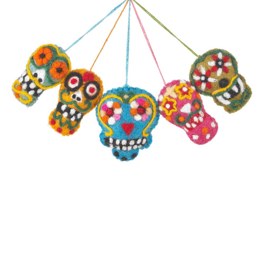 Felt Coloured Sugar Skulls* - ANHSUGS - TURQUOISE - Uneeka