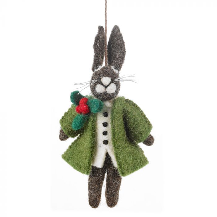 Felt Hector the Holly Adorned Hare - CCHCH - Uneeka