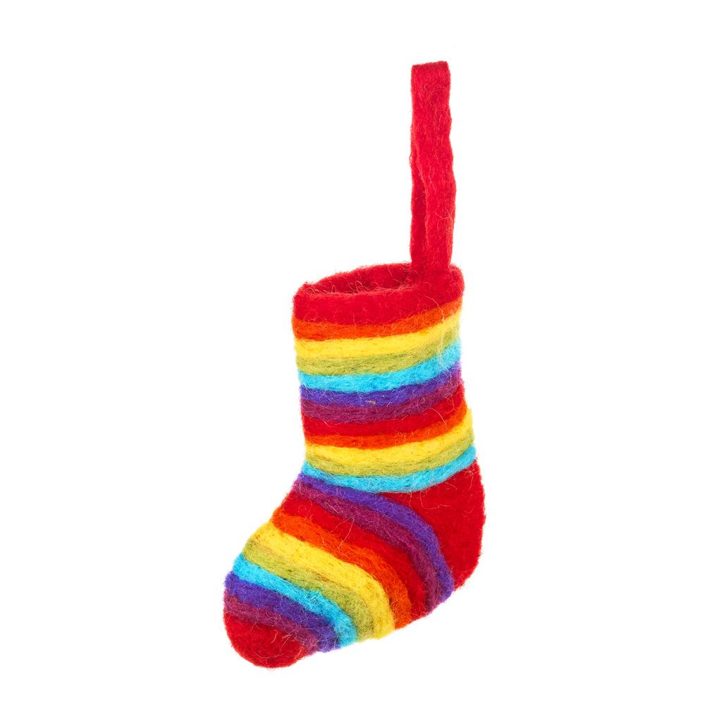 Felt Mini Rainbow Stocking - CHRMS - Uneeka