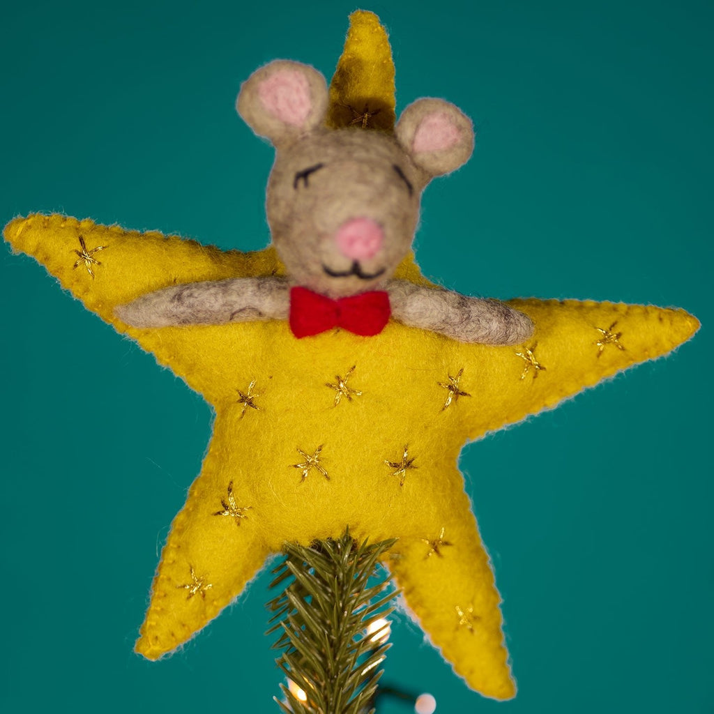 Felt Mouse Christmas Star Tree Topper - XM124 - Uneeka