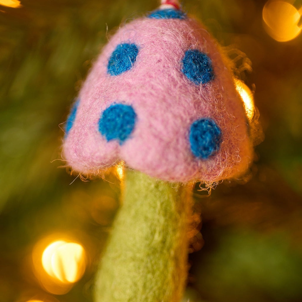 Felt Patterned Mushroom - XM136 - PINK - Uneeka