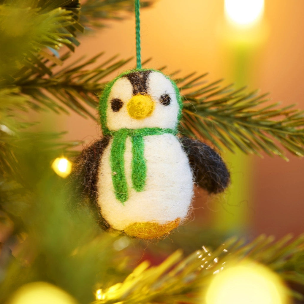 Felt Penguin Hanging Decoration - XM228 - GREEN - Uneeka