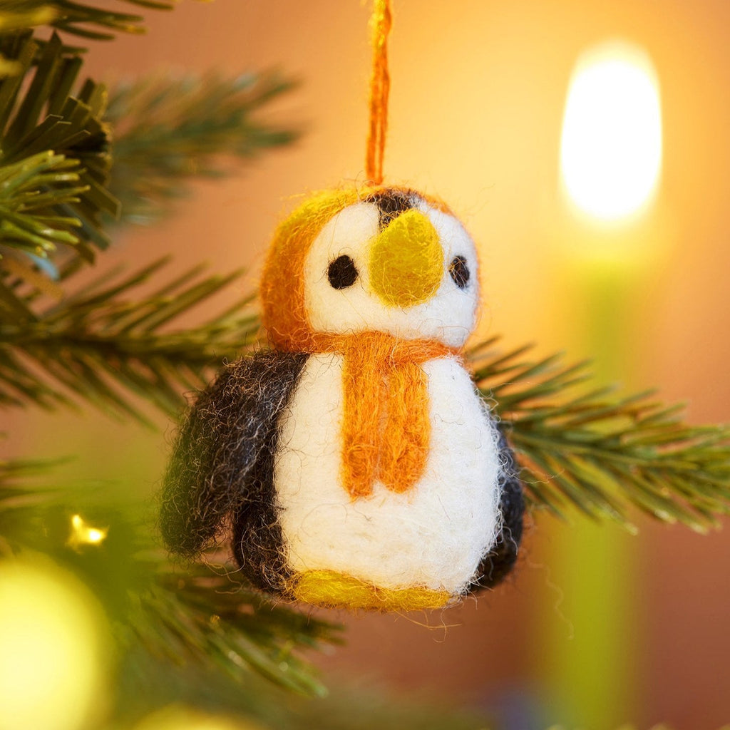 Felt Penguin Hanging Decoration - XM228 - ORANGE - Uneeka