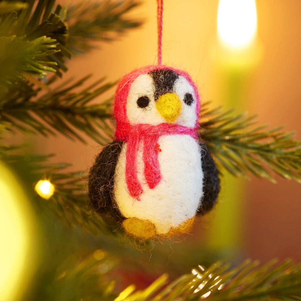 Felt Penguin Hanging Decoration - XM228 - PINK - Uneeka