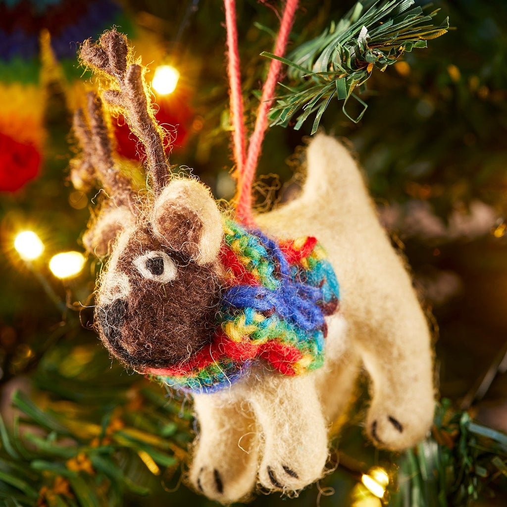 Felt Percy Pug with Festive Antlers - XM51 - Uneeka