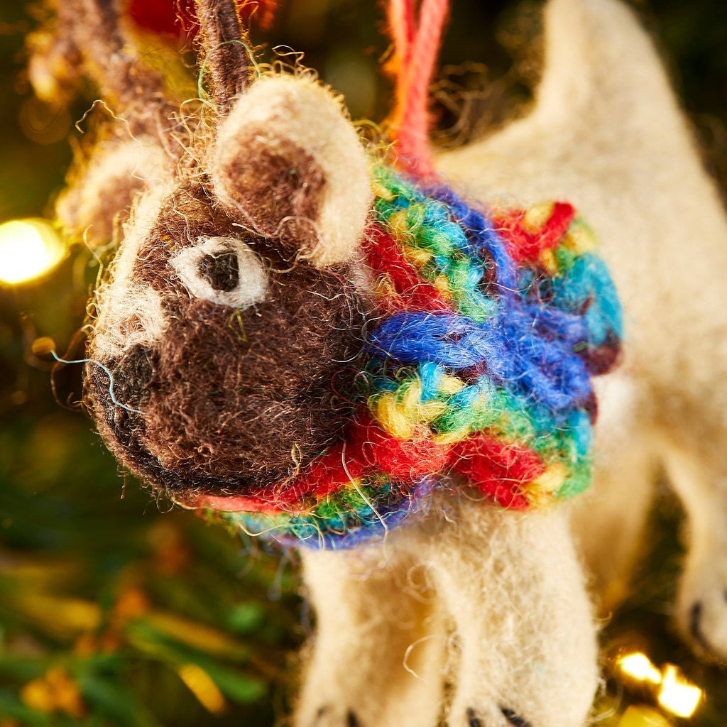 Felt Percy Pug with Festive Antlers - XM51 - Uneeka