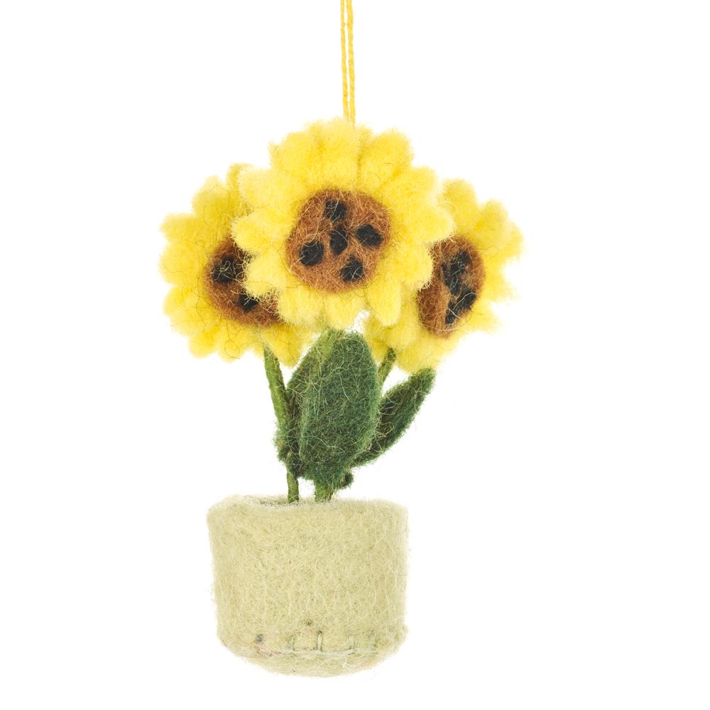 Felt Pot Of Flowers - FYPOTFL - SUNFLOWER - Uneeka