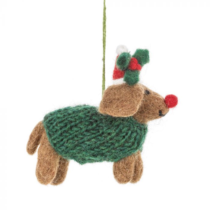 Felt Rudolph Dachshund Dog - CCRUDA - Uneeka