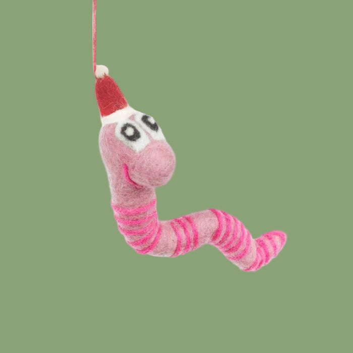 Felt Walter the Festive Worm - FYWRTWO - Uneeka