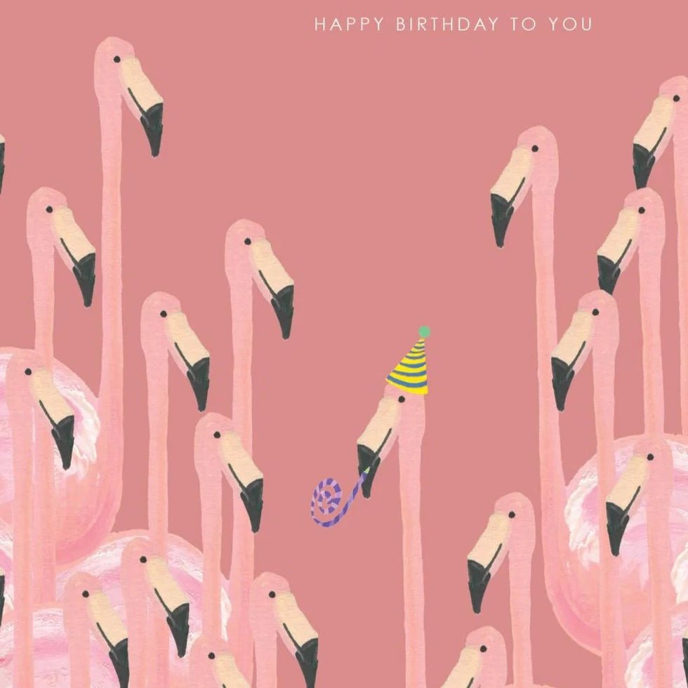 Flamingo Party Birthday Greetings Card - HCWB153 - Uneeka