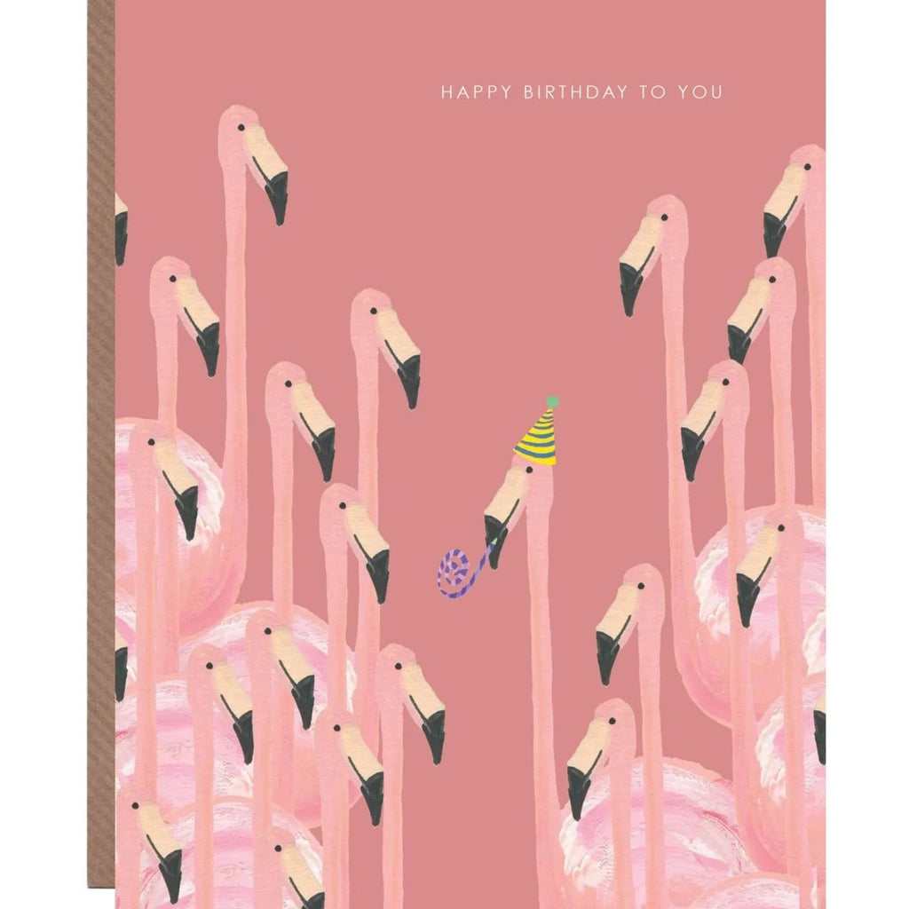 Flamingo Party Birthday Greetings Card - HCWB153 - Uneeka