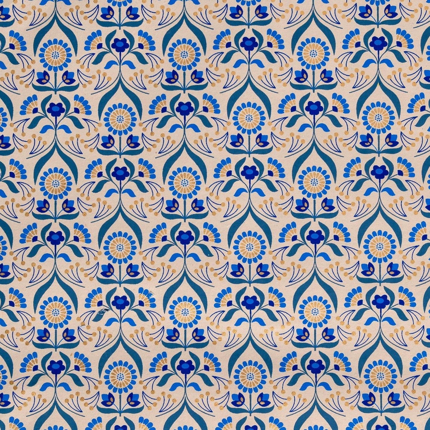 Floral Bouquet Gift Wrap - GW4043 - BLUE - Uneeka