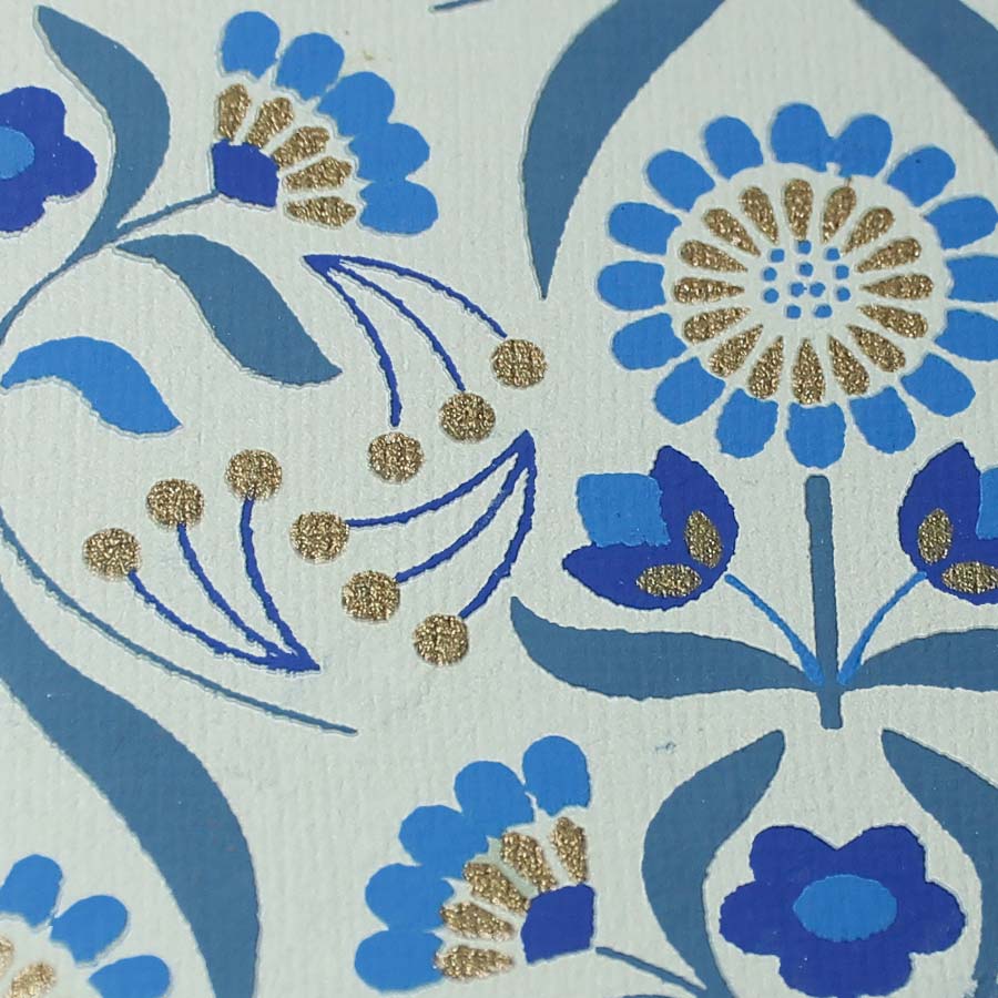 Floral Bouquet Mini Gift Bag - GBG4043 - MINI - beige/blue - Uneeka