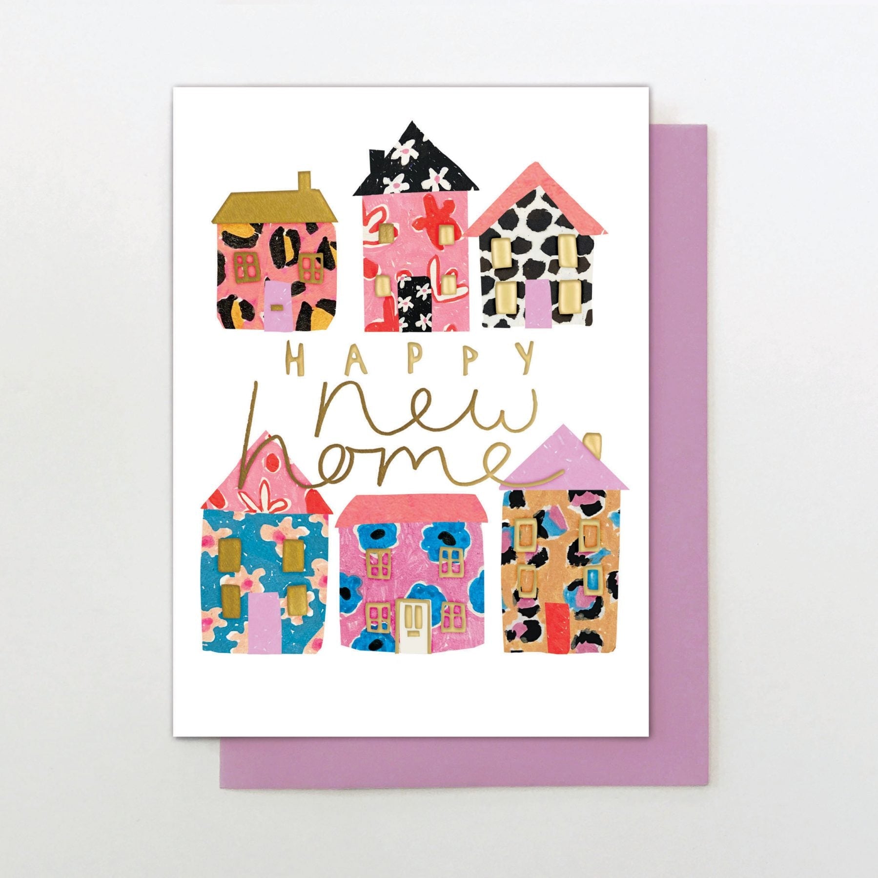 Floral Houses New Home Greetings Card - OLL19 0LL19 - Uneeka