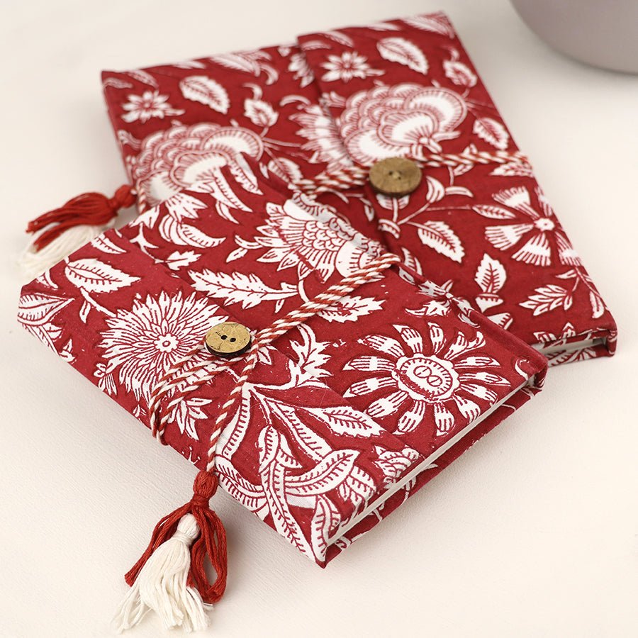 Floral Print Cotton Bound Notebook - 85006 - SMALL - Uneeka