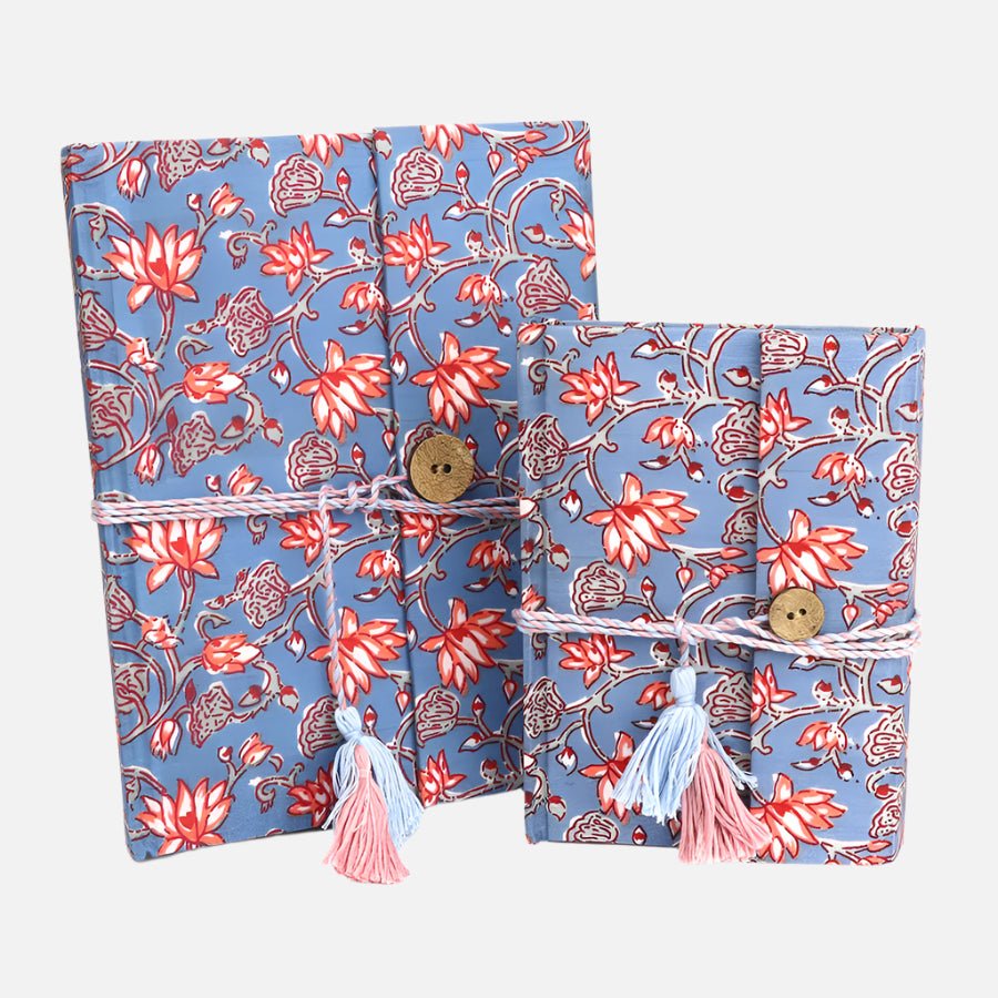 Floral Print Cotton Bound Notebook - 85006 - SMALL - Uneeka