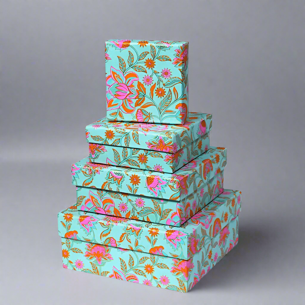 Floral Twist Gift Box - GBX4011GR1 - SMALLBLUE - Uneeka