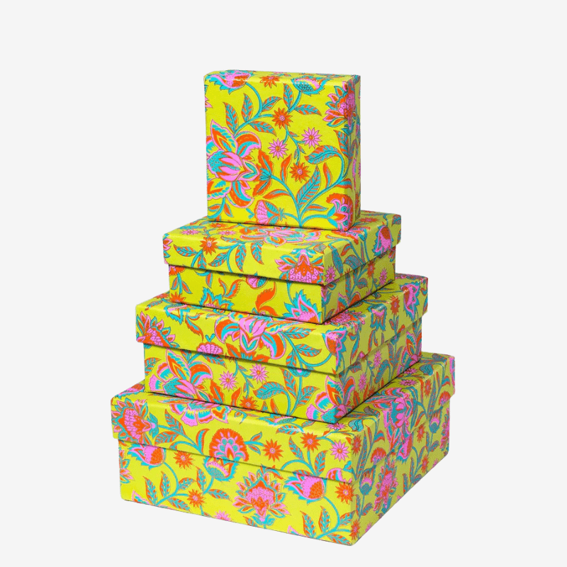 Floral Twist Gift Box - GBX4011GR1 - SMALLYELLOW - Uneeka