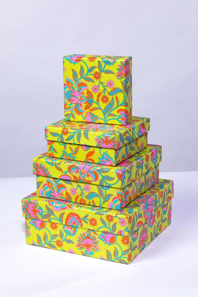 Floral Twist Gift Box - GBX4011GR1 - SMALLYELLOW - Uneeka