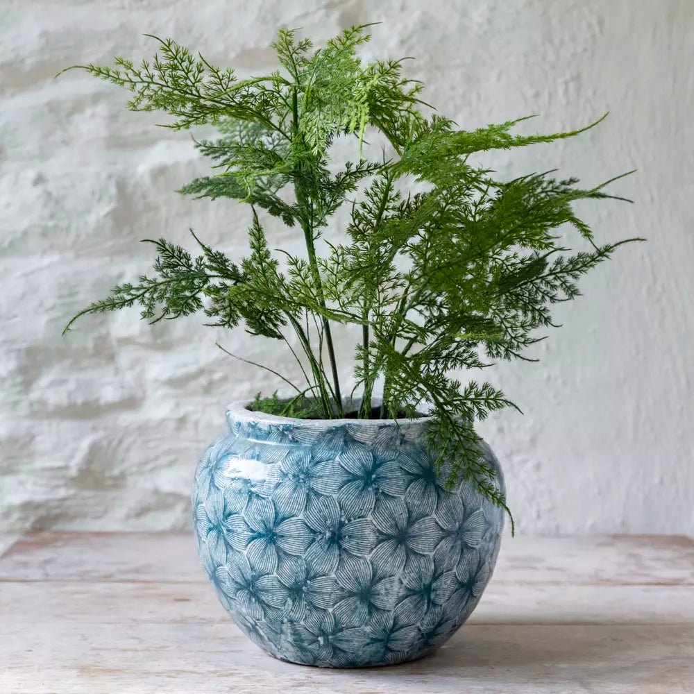 Flower Petal Pattern Teal Planter - LAN24817 - Uneeka