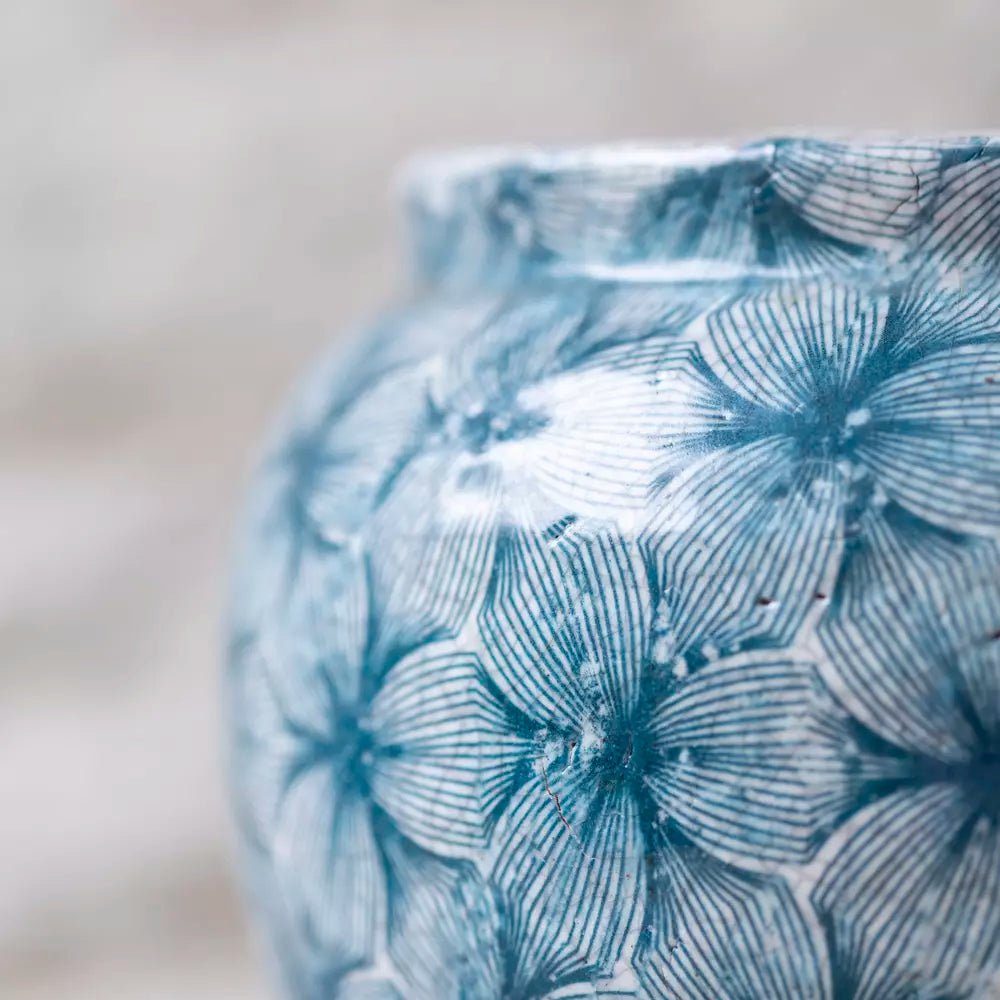 Flower Petal Pattern Teal Planter - LAN24817 - Uneeka