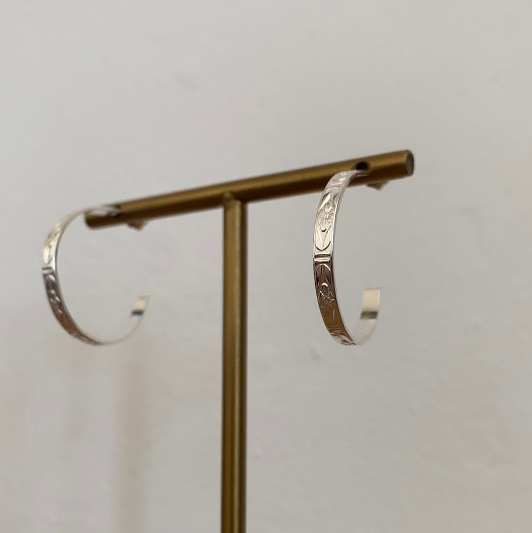 Flower Print Hoops - FLOWER - PRINT - HOOP - Uneeka