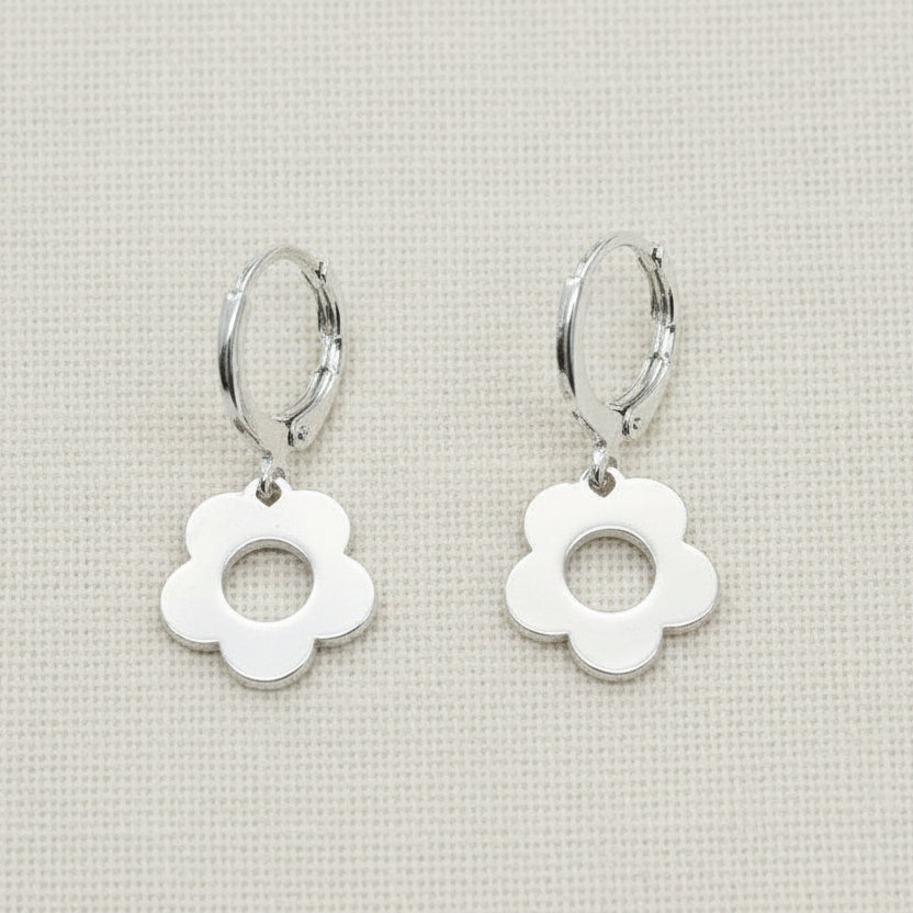 Flower Shape Drop Earring - CE - 4241 - SL - Uneeka