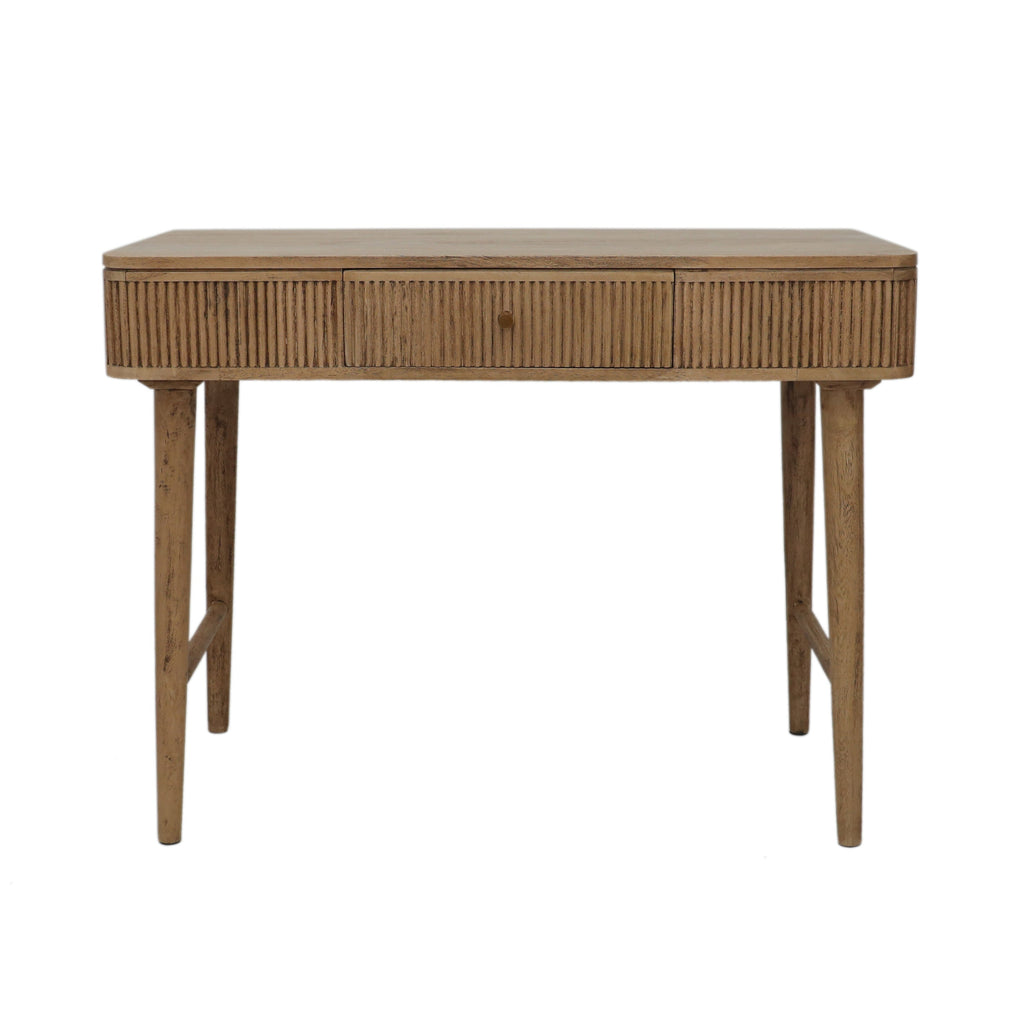 Fluted Style One Drawer Mango Wood Console Table - M2141 - Uneeka