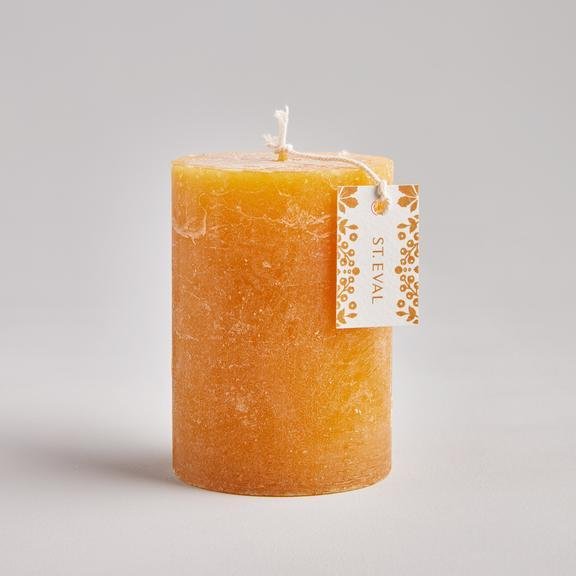 Folk Amber Pillar Candle - F00996 - Uneeka