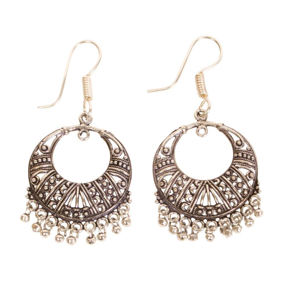 Folk Style Silver Earrings - ASH1518 - Uneeka