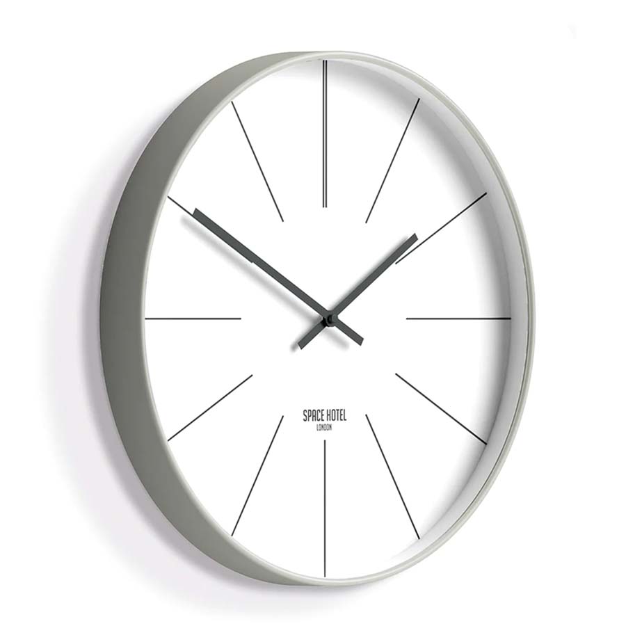 Futuristic White Silent Wall Clock - SH - DIST - W2 - GY - Uneeka