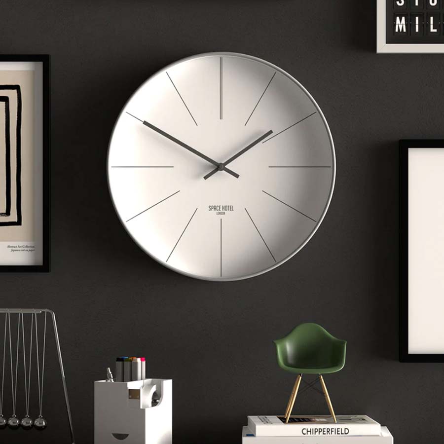 Futuristic White Silent Wall Clock - SH - DIST - W2 - GY - Uneeka