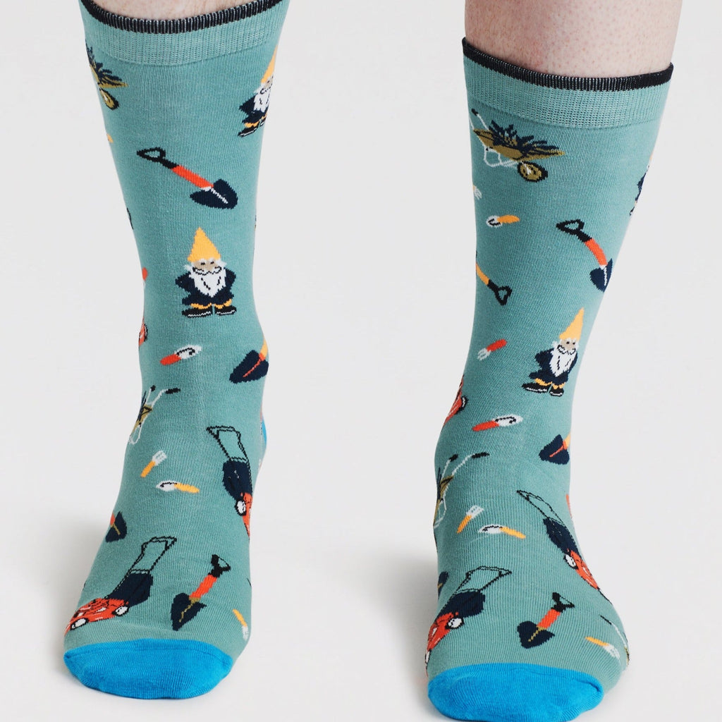 Garden Gnome Organic Cotton Socks - SPM939 - DARKGREY - Uneeka