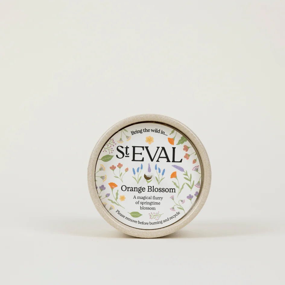 St Eval Garden Path Ceramic Pot Candle Orange Blossom - F01365 - Uneeka