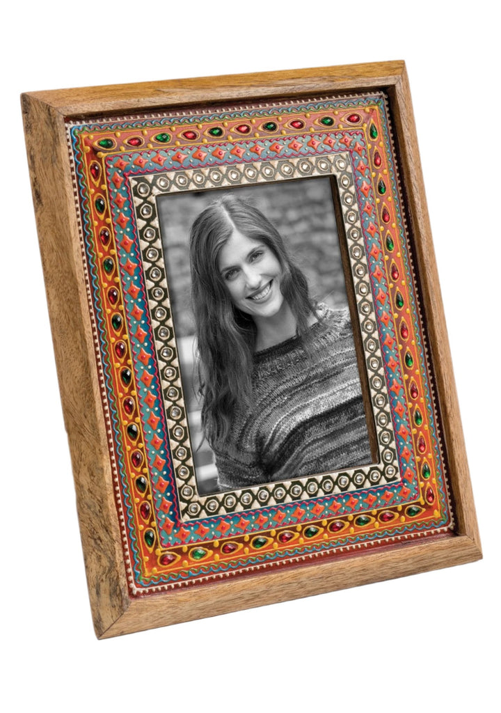 Gem Hand Painted Indian Photo Frame - PF635 - Uneeka