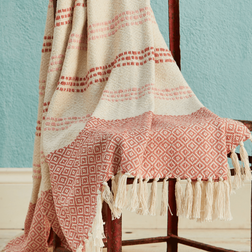 Geometric Throw Geometric Recycled Cotton Throw | Eco-Friendly & Versatile | Uneeka