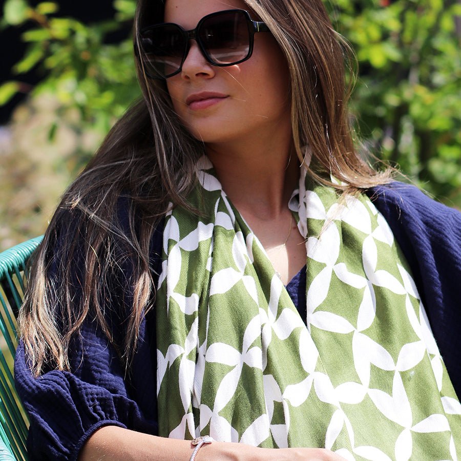 Geometric Print Bamboo Scarf - 52898 - Uneeka