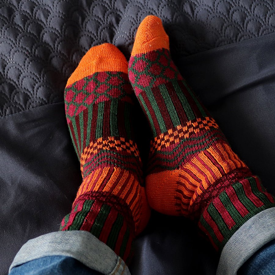 Geometric Wool Knit Socks - 20166 - Uneeka