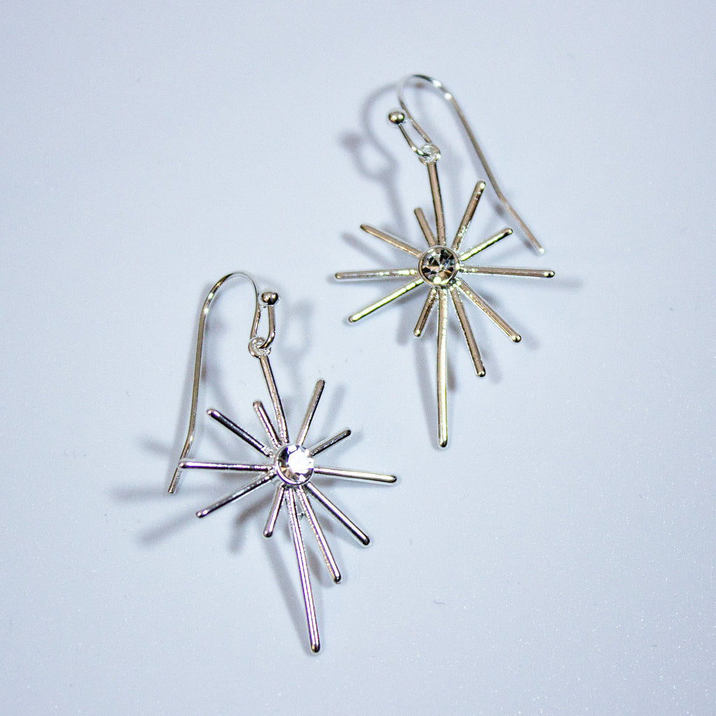 Glass Stone Star Drop Earrings - CE - 2415 - S - Uneeka