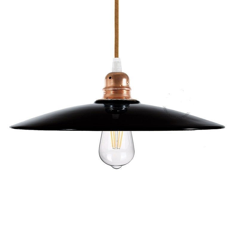 Glossy Black Ceramic Flat Shade with Copper Inside - EKPCNERA - Uneeka